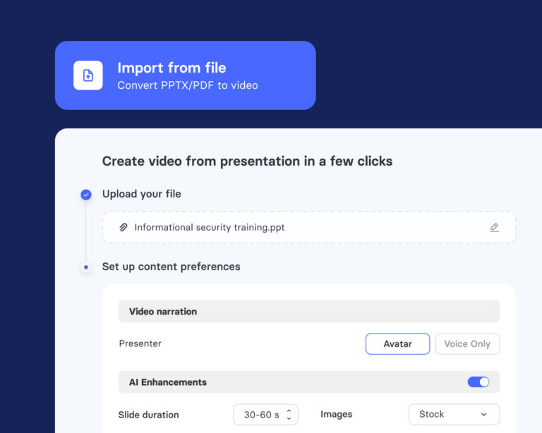 Panopto AI Video Studio from existing content